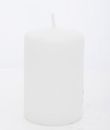 Zimowy Dom, świąteczna świeca w kształcie walca, biała, wym.11x7x7cm