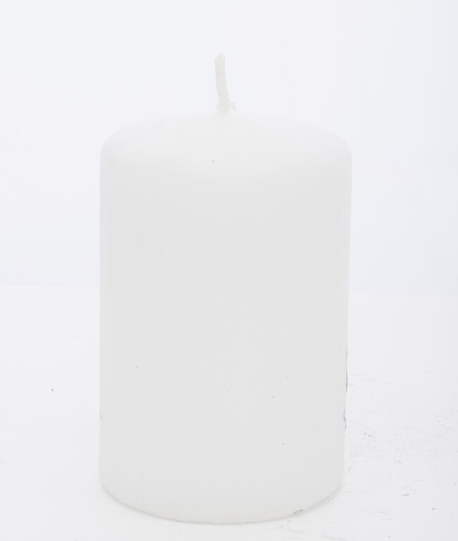 Zimowy Dom, świąteczna świeca w kształcie walca, biała, wym.11x7x7cm