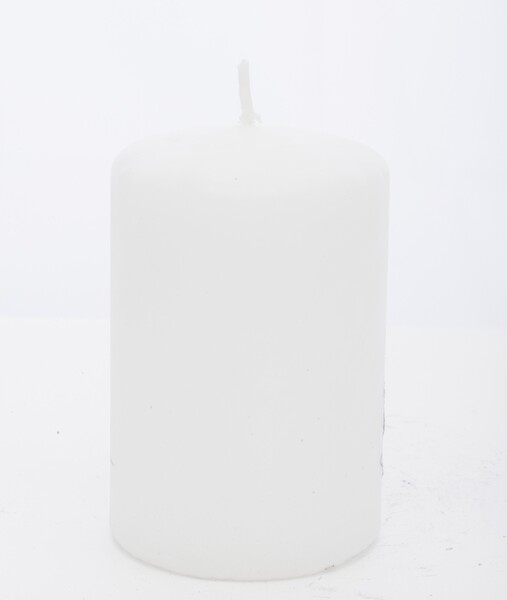 Zimowy Dom, świąteczna świeca w kształcie walca, biała, wym.11x7x7cm