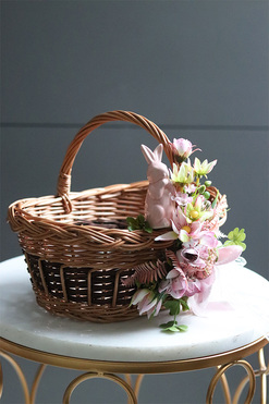 Sergio Pink, dekorowany koszyczek wielkanocny, wys.23cm