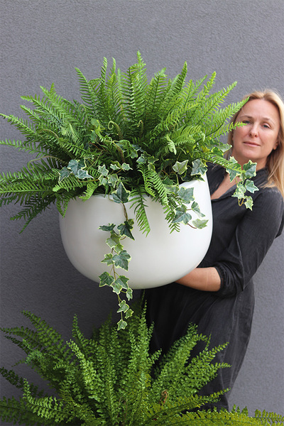 Zielony Dom Walter, paproć w donicy fiberglass