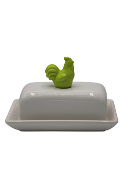 Easter Colors, maselnica ceramiczna, zielony kogut, wym.18.5x11.5x13cm
