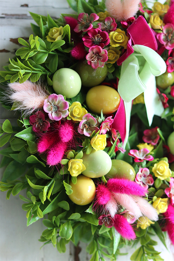 Hefru, wielkanocny wianek z kolorowymi jajkami, śr.25cm