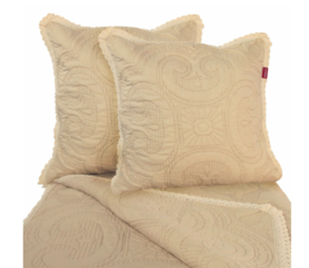 Edoardo, narzuta w kolorze beżowym w komplecie z poszewkami , wym.200x220cm+2szt.45x45cm