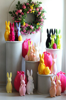 OD RĘKI Bunny the Star, figurka wielkanocna zajączek, różowy, wys.41.5cm