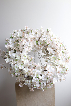 OD RĘKI Biała Jabłoń, wiosenny wianek dekoracyjny, śr.50cm