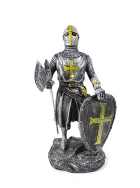 rycerz w zbroi, Krzyżowiec z toporem, figurka, wys.18cm