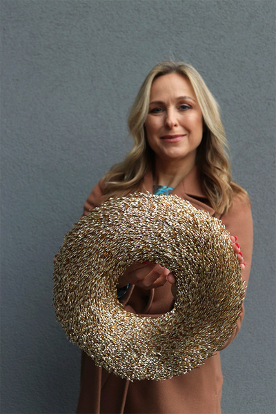 Złota Noc, świąteczny wianek dekoracyjny