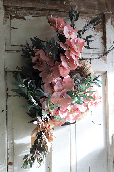 Elanea Orchid Juta, efektowny wianek na drzwi, wym.53x90cm