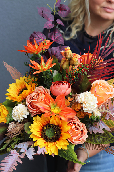 Angelo Garden autumn, bukiet nagrobny we wkładzie