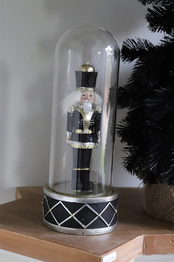 OD RĘKI Nutcracker, figurka dziadek do orzechów w szkle, black, wys.26cm 