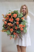 Oranhia, komplet dekoracji nagrobnych, wieniec+bukiet 