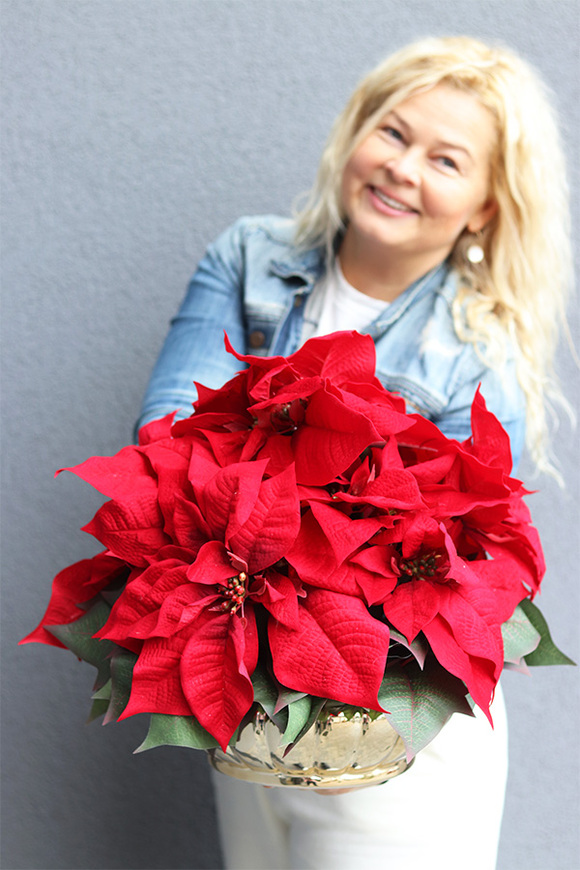 Gwiazda Betlejemska Gold Deco, wysokiej jakości sztuczna roślina