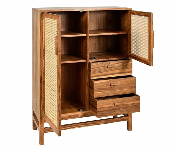 Bari, wysoka szafka z drewna tekowego