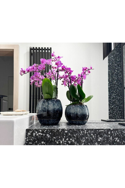 Vintage Mare, ceramiczna doniczka z podstawką