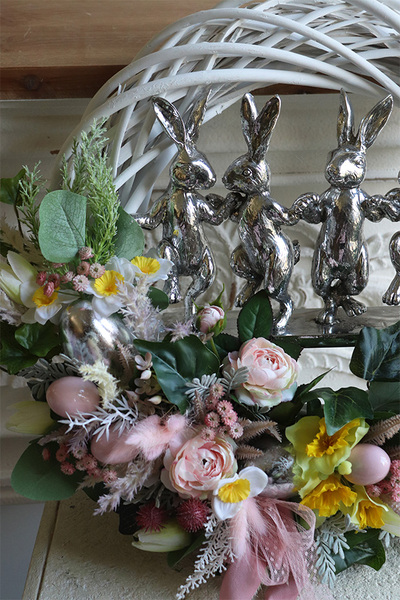 Zające na Łące, wielkanocny wianek dekoracyjny
