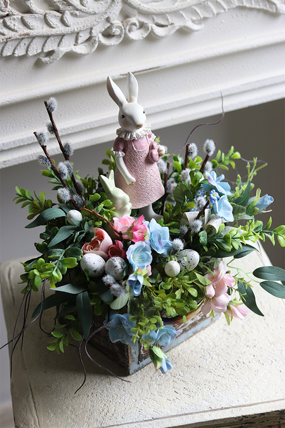 dekoracja wielkanocna w szufladzie, Zajączek Pink Girl