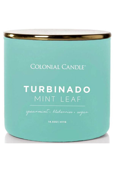 Turbinado Mint Leaf sojowa świeca zapachowa, Pop of Color