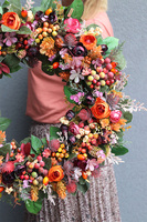 bogaty dekoracyjny wianek, Jesienna Melodia 2, śr.44cm