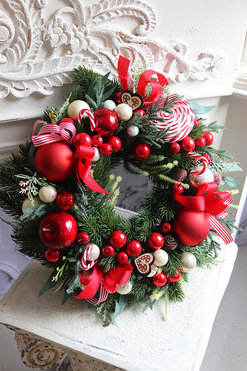 Lollypop Candy 2, świąteczny wianek dekoracyjny, śr.42cm 