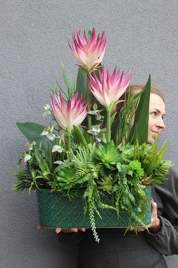 Corolla, sztuczna egzotyczna kompozycja, wys.70cm