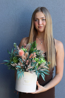 Bohemia Green Velvet, welurowy flowerbox z suszem