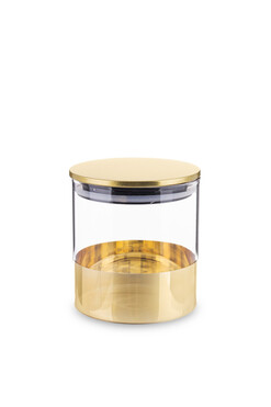OD RĘKI Marie Gold C, dekoracyjny pojemnik z pokrywką, wym.11.5x10cm