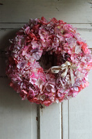 Hydrangea Premium Pink Nuova, różowy wianek z hortensji, śr.40cm