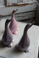 Gąska, porcelanowa figurka, fioletowa, kpl.2szt