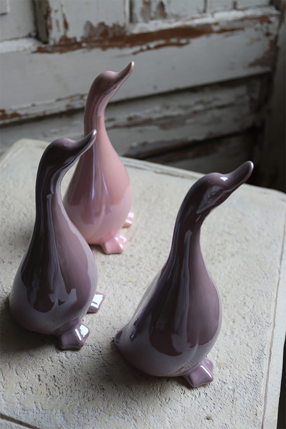 Gąska, porcelanowa figurka, fioletowa, kpl.2szt