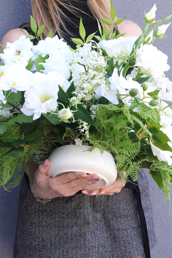 Biały Ślub, przyjęciowa dekoracja na stół weselny