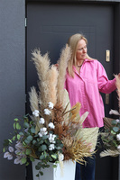 Boho Grande Universita, wysoka kompozycja z suszonymi trawami, wys.155cm