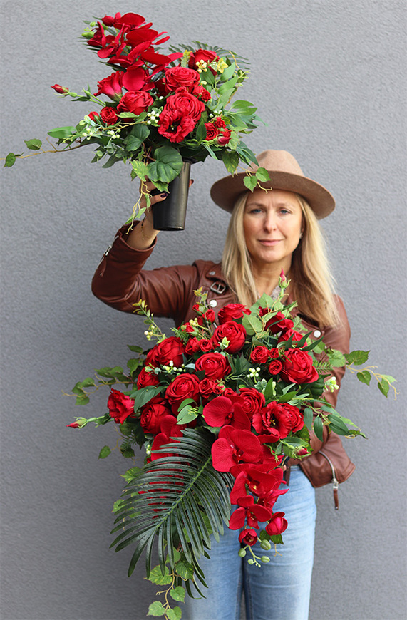 Red Roses Lux, komplet dekoracji nagrobnych