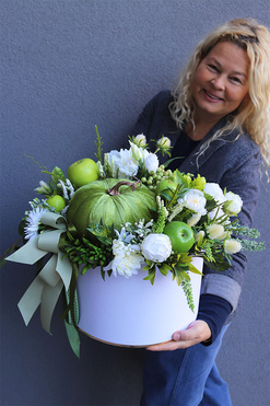 Dyniowy Green 2, jesienny flowerbox, wym.37x53cm   
