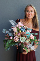 Paysage, kompozycja nagrobna w ramce, wym.40x70x53cm 