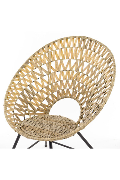 Boho Style, eleganckie krzesło z trzciny