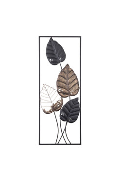 Liście Glamour C, metalowy obraz dekoracja ścienna, wym.91x35cm