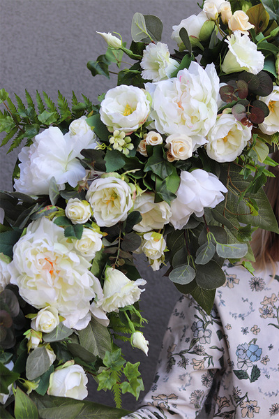 Malediwy White 2, stylowa girlanda ze sztucznych kwiatów