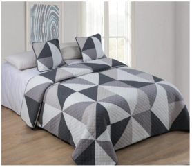 narzuta Coverlet Pierrot Gray, wym.200x220cm + poszewki 2 szt. 45x45cm