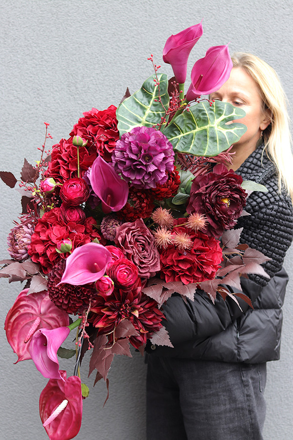 Bordo Cherry 2, komplet dekoracji nagrobnych