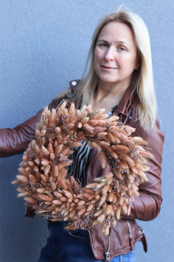 OD RĘKI Polonia Brown, dekoracyjny wianek z suszem, rozp.35cm