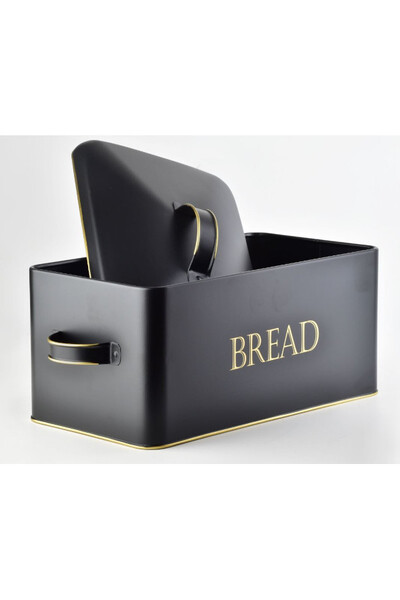chlebak metalowy Modern Kitchen, czarny, wym.39x18x21cm