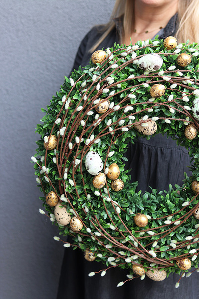 Easter Decore, wielkanocny wianek z jajkami