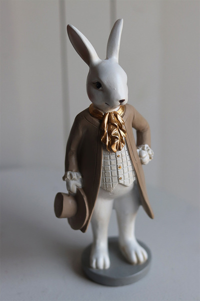 Bunny Cottage Beige, figurka wielkanocna zajączek