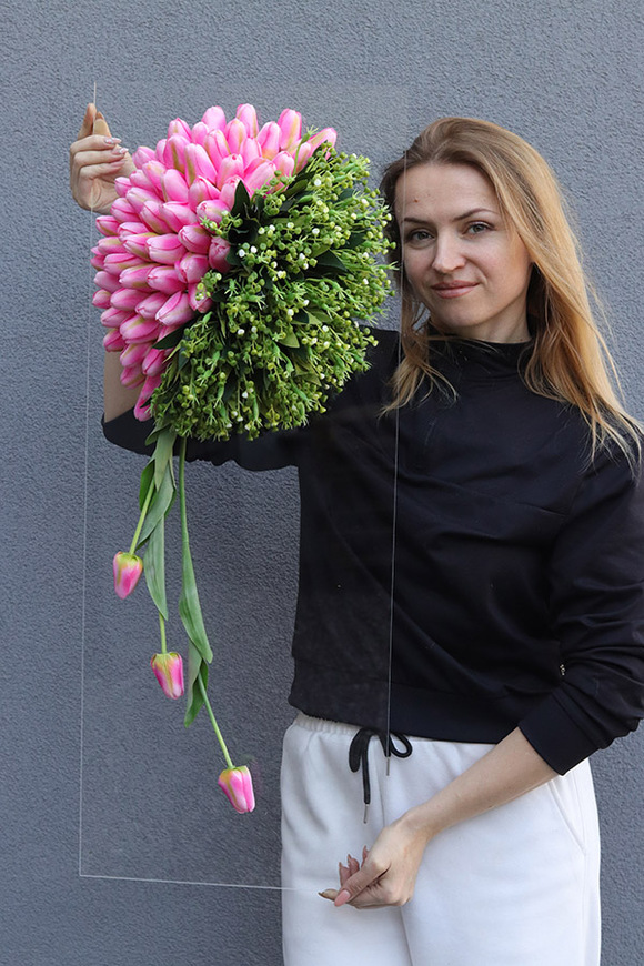 Tulippo Clear Design Candy, dekoracja nagrobna na płycie