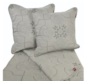 Edoardo, narzuta w kolorze szarym ciemnym w komplecie z poszewkami , wym.200x220cm+2szt.45x45cm