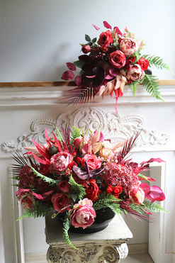 Czerwona Poezja, komplet dekoracji nagrobnych, kompozycja + bukiet