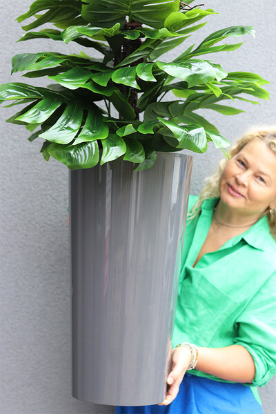 Monstera Mediolan Grey, drzewko sztuczne w donicy