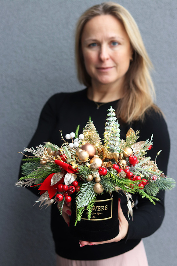 Królewski Glamour, flowerbox świąteczny LED