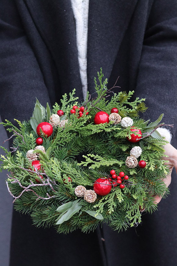 Santa Claus A, ponadczasowy świąteczny wianek, śr.28cm